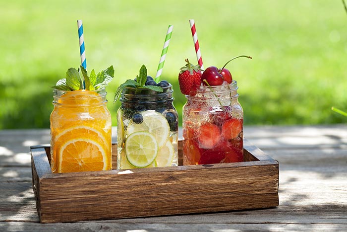 Mason jar drinks.