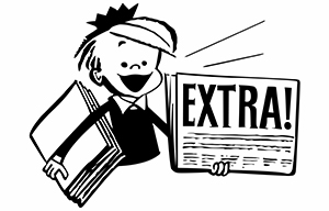 Newspaper boy clip art.