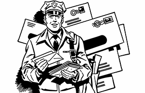 Postman delivering mail clip art.