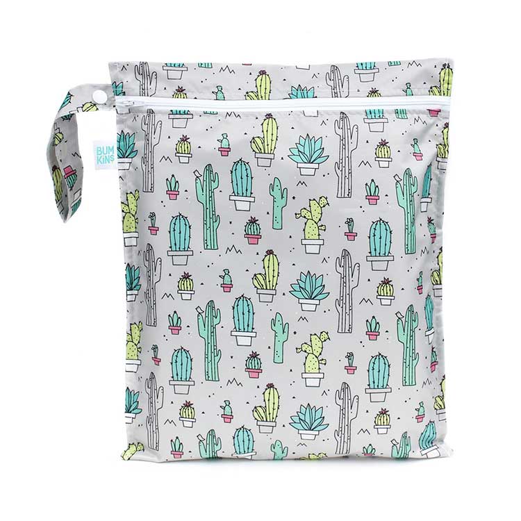 Bumkins wet bag with cactus print.