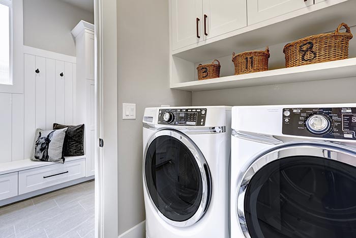 Modern farmhouse laundry room.