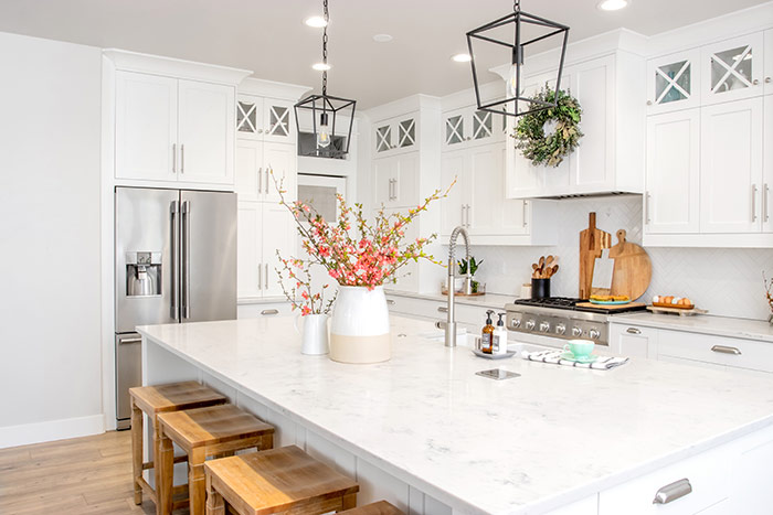 White farmhouse kitchen.