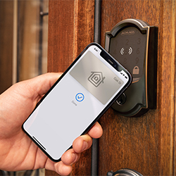 Tap to unlock Schlage’s latest smart lock with Apple home keys.