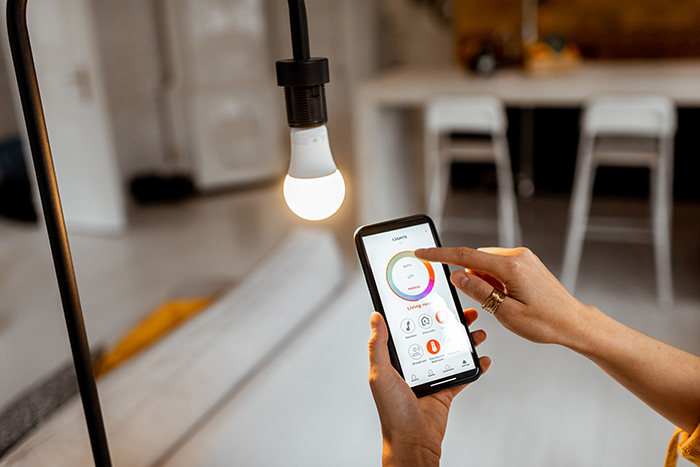 Smart lighting controlled by smartphone