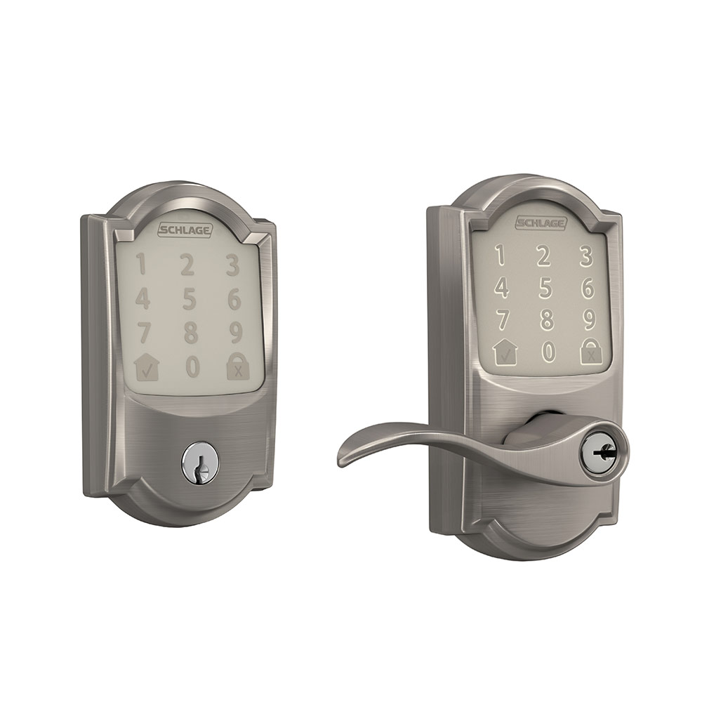 Schlage Encode™ Smart WiFi Deadbolt on the front door and Schlage Encode™ Smart WiFi Lever on the side entry door ;