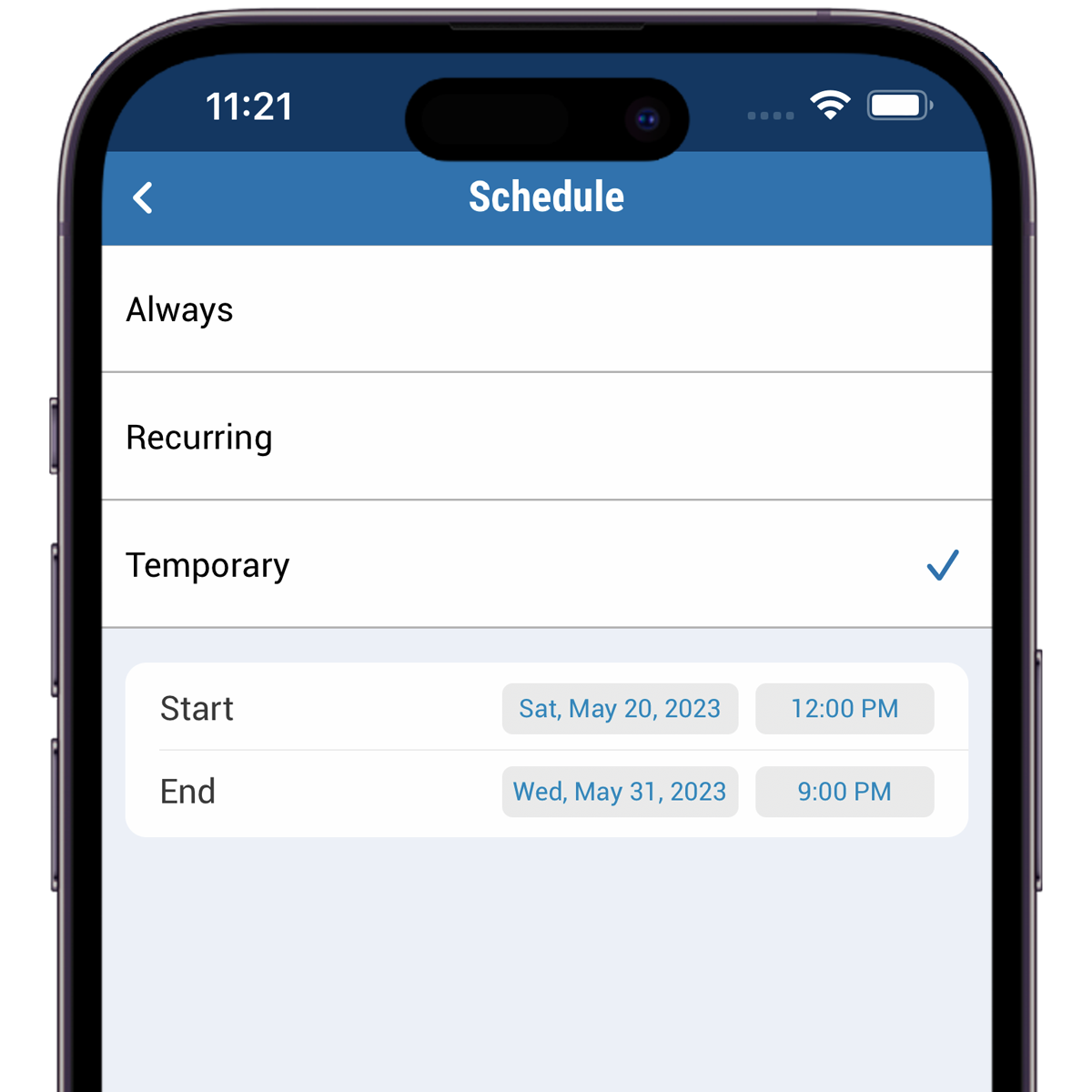 Schlage Home App showing smart lock activity. 