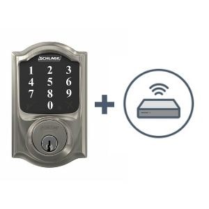Schlage Connect Smart Deadbolt with smart home hub.