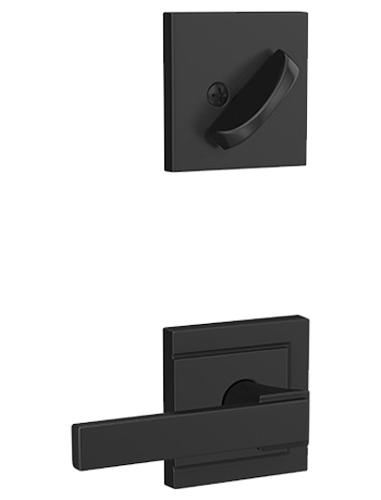 Schlage handleset in matte black