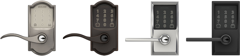Smart lever door lock  styles and finishes.