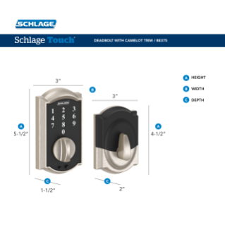 Schlage BE367/BE367F Camelot Programmable keyless Deadbolt