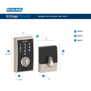 Schlage Century Touch Deadbolt - Bed Bath & Beyond - 16081567