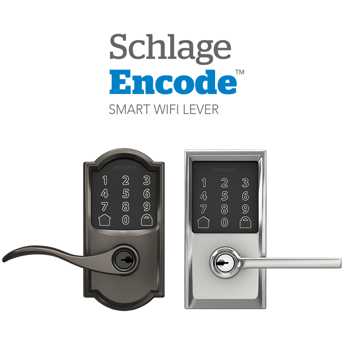 Schlage Encode Lever in a variety of styles
