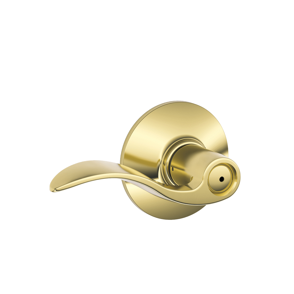 SCHLAGE Flair Bright Brass Hall and Closet Lever Handle Fits Right and Left Door
