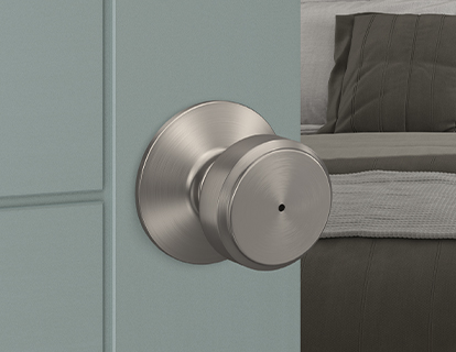 Shop door knobs for bed and bath.