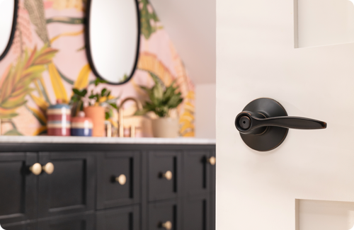 door lever on bathroom door