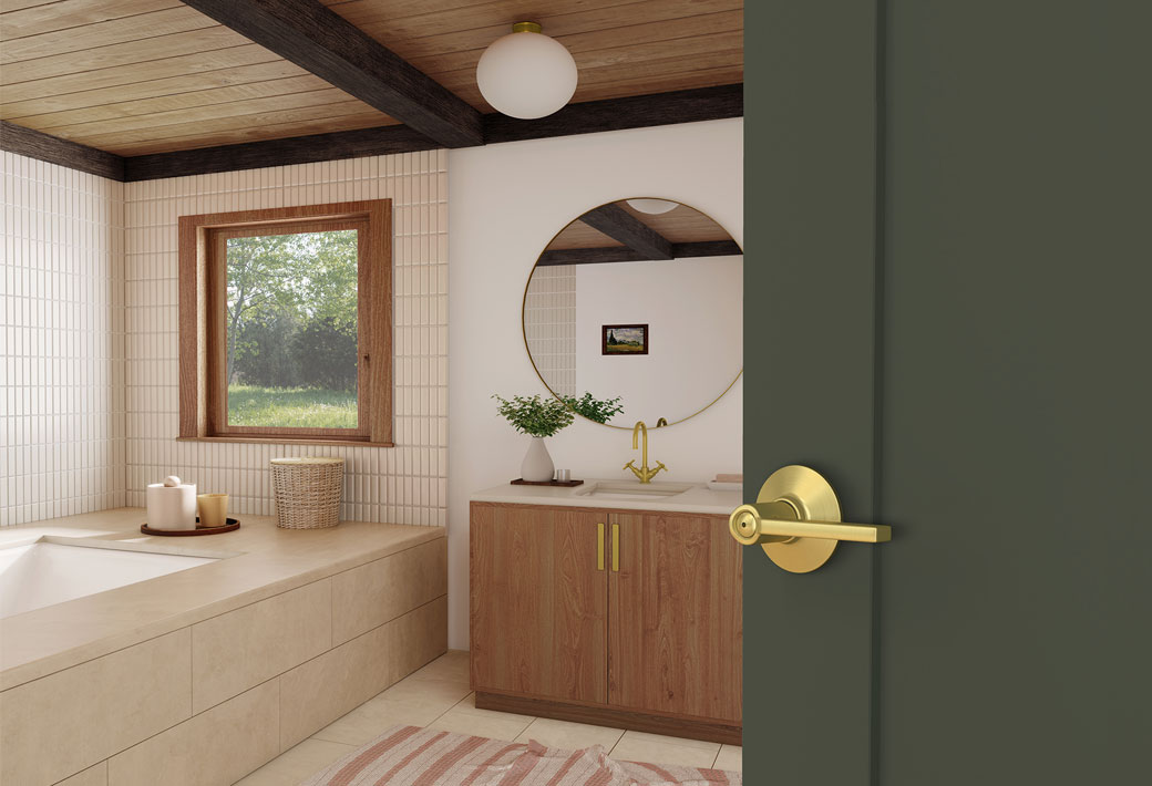 Modern bathroom with rounded lines