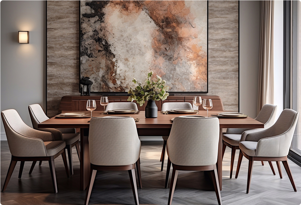 Dining room with eclectic design