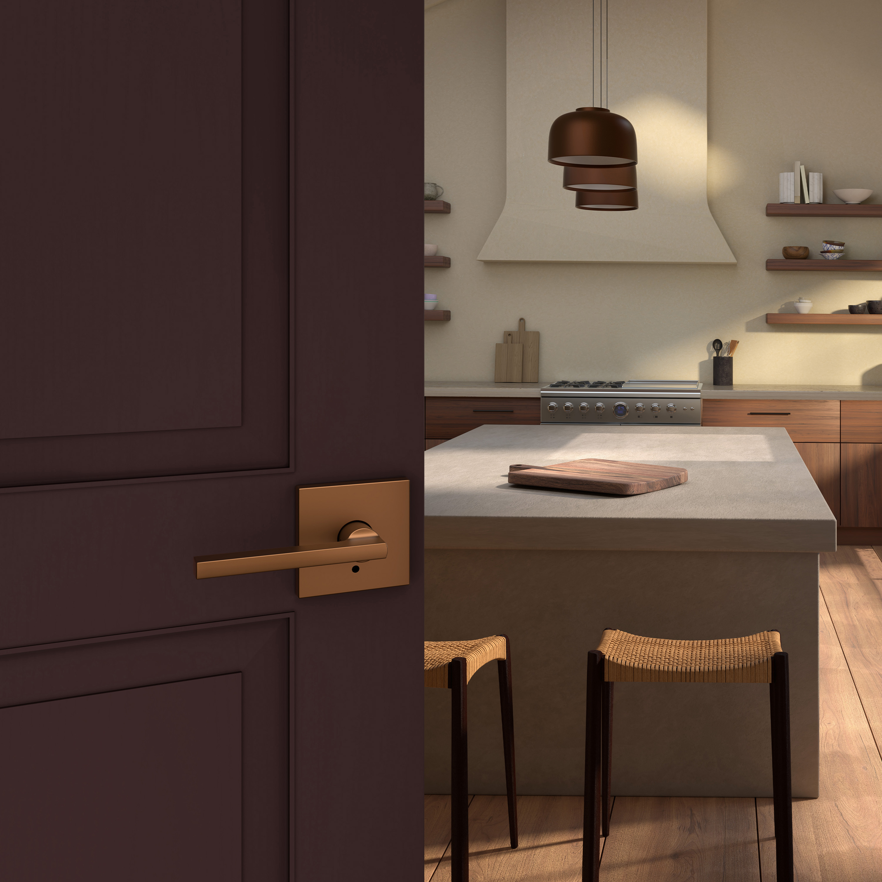 The Refined Finishes Collection Latitude Lever with Collins Trim