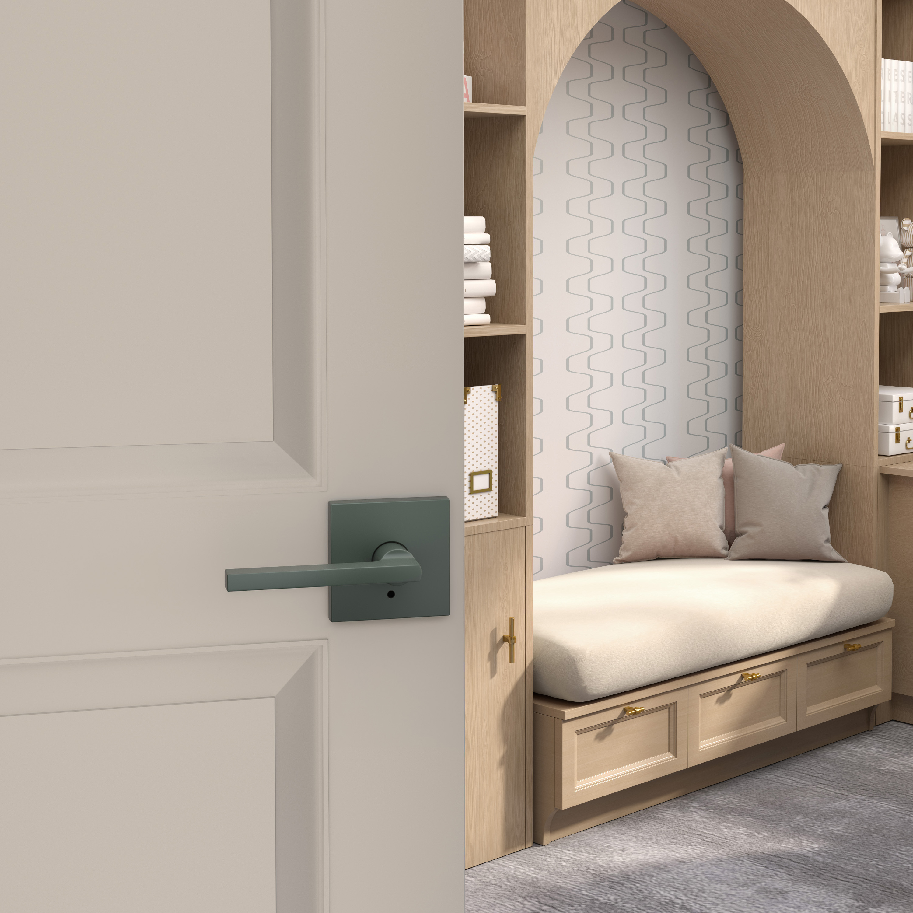 The Refined Finishes Collection Latitude Lever with Collins Trim