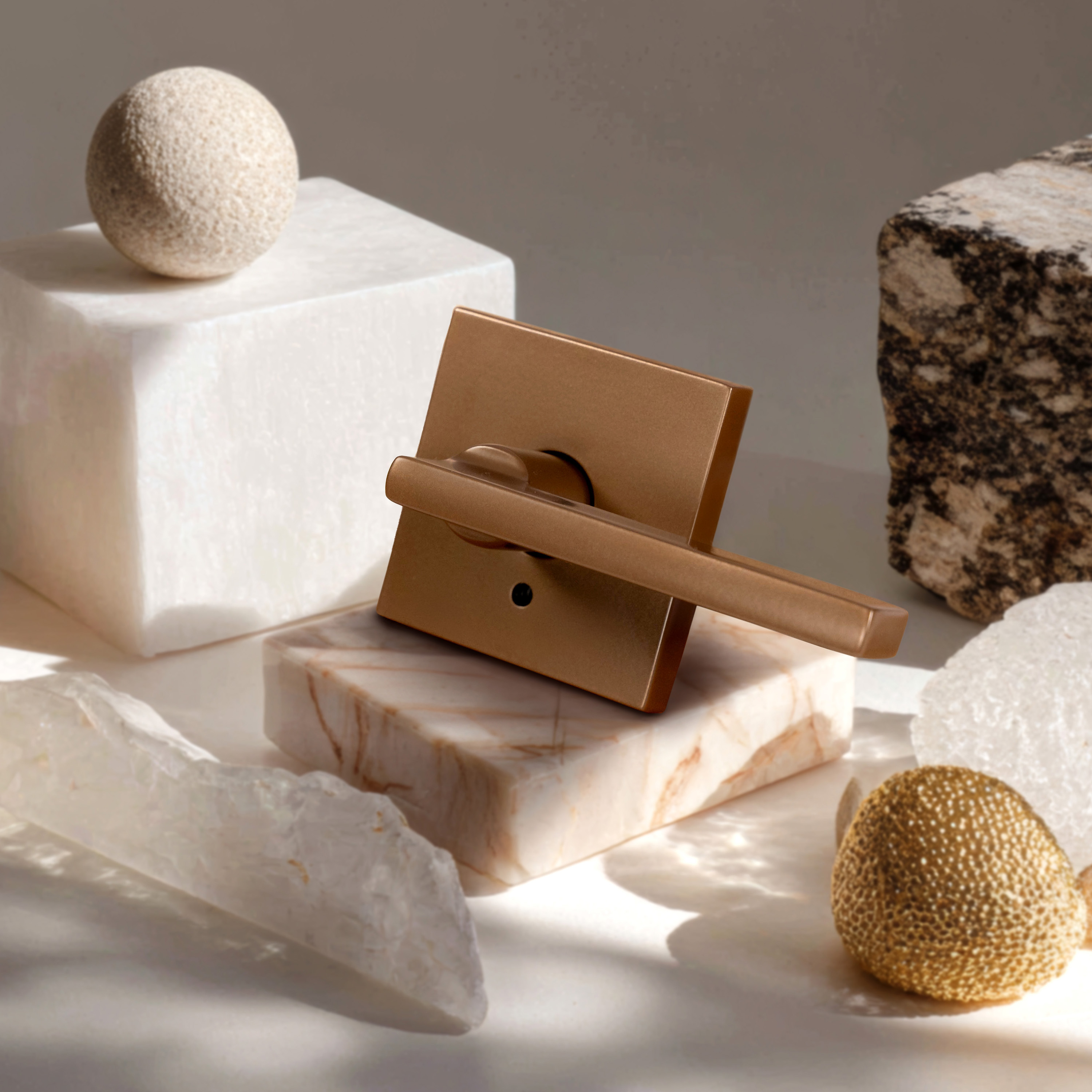 The Refined Finishes Collection Latitude Lever with Collins Trim