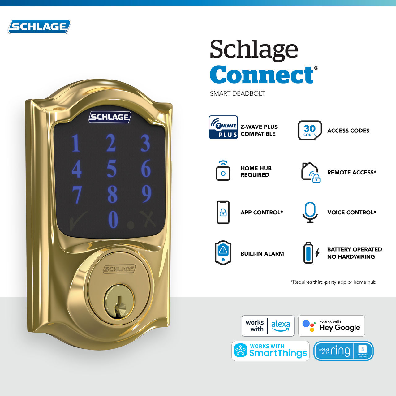 Schlage Connect™ Smart Deadbolt, Z-Wave Plus