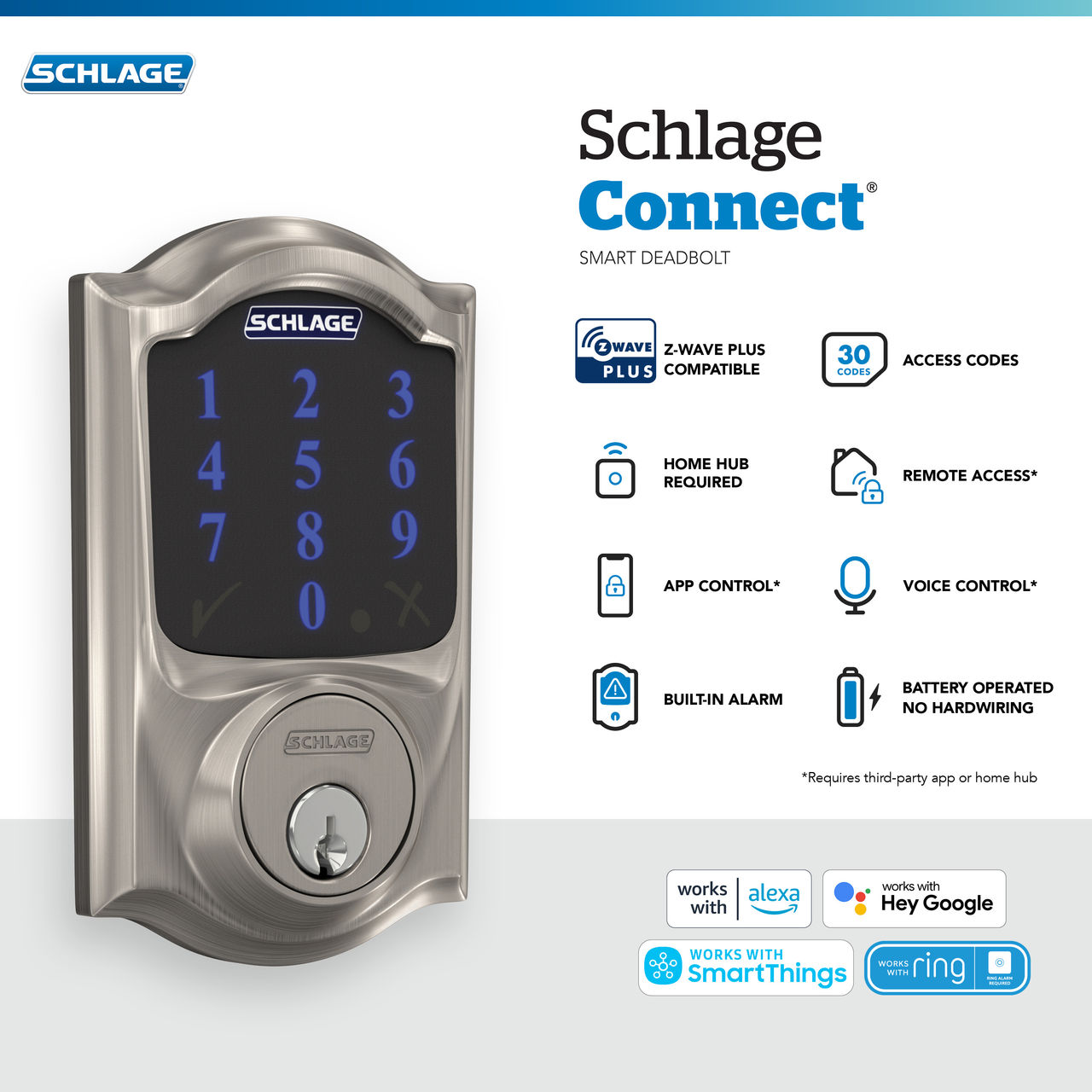 Schlage Connect™ Smart Deadbolt, Z-Wave Plus