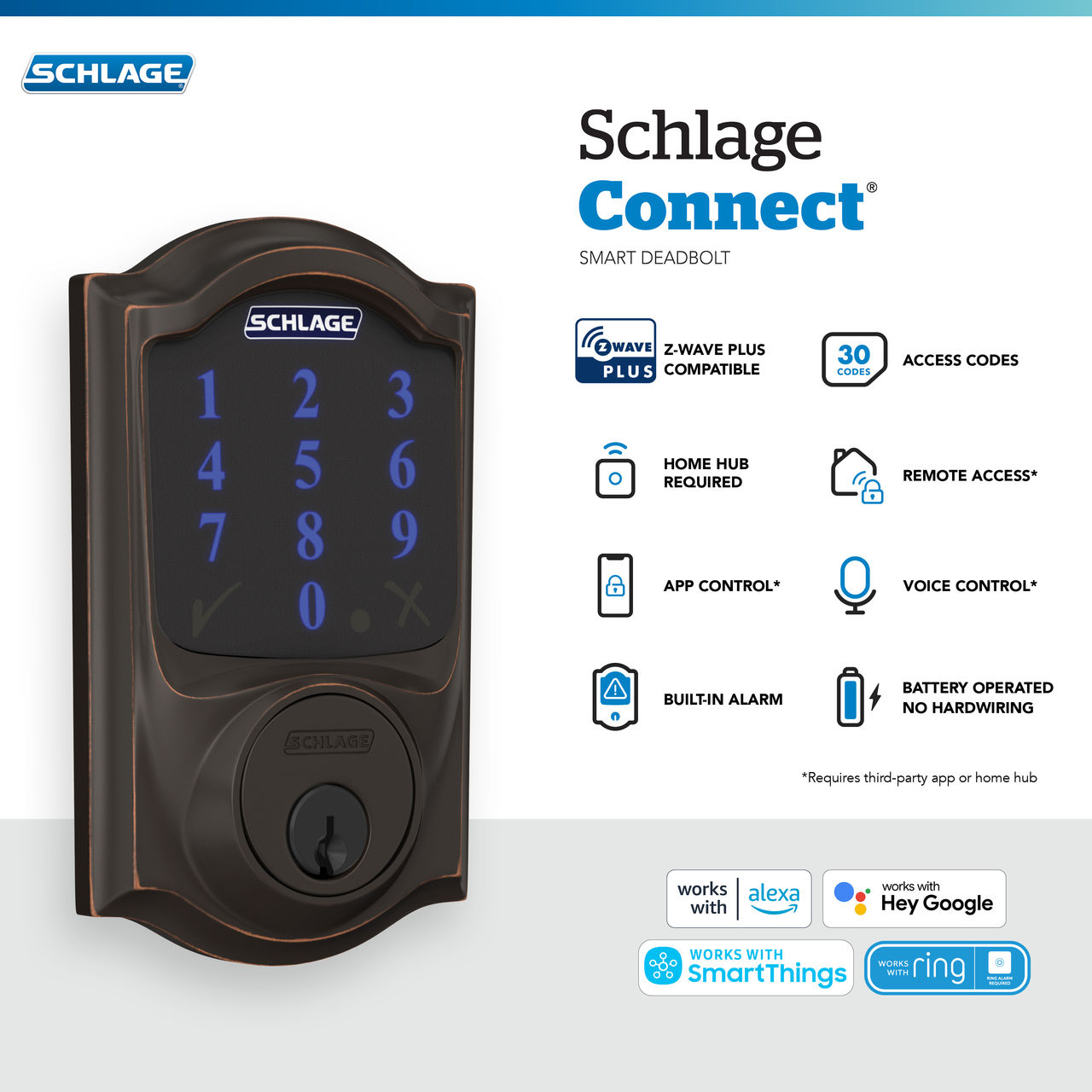 Schlage Connect™ Smart Deadbolt, Z-Wave Plus