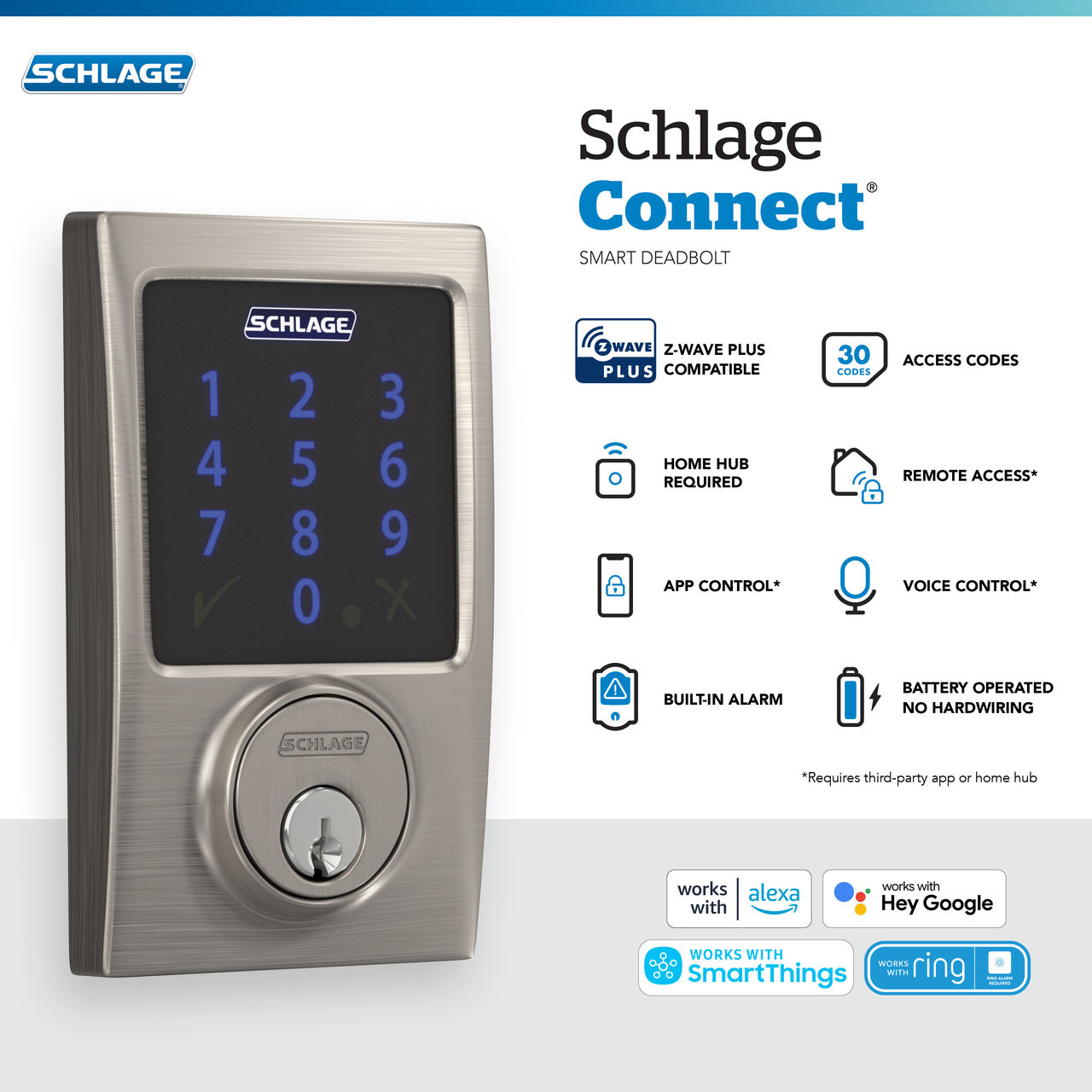 Schlage Connect™ Smart Deadbolt, Z-Wave Plus