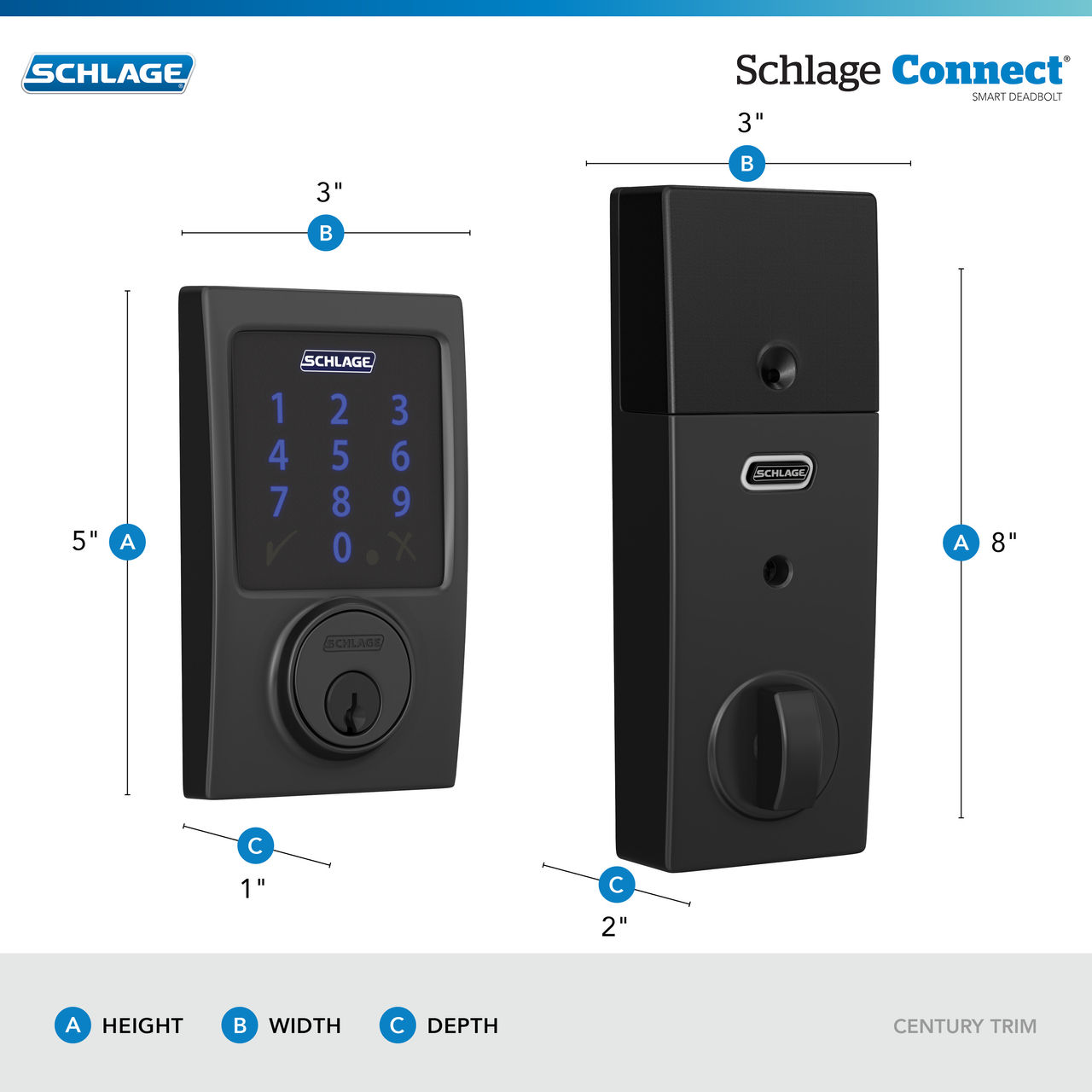 Schlage Connect™ Smart Deadbolt, Z-Wave Plus