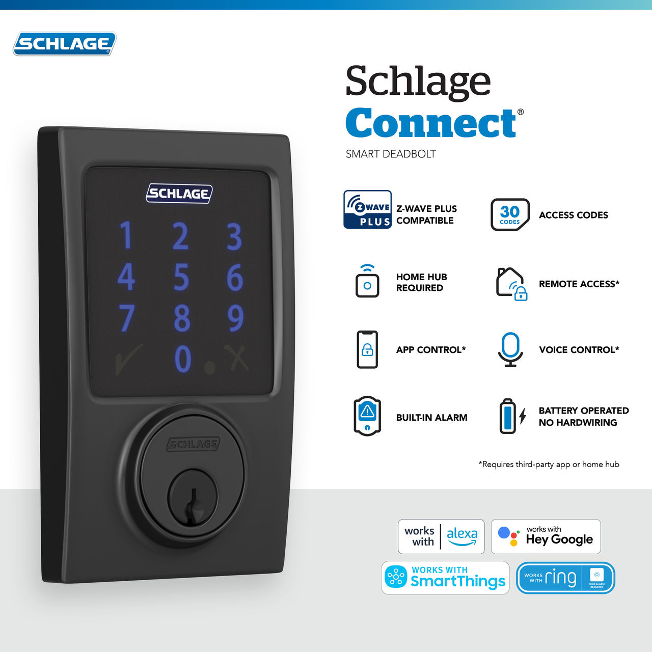 Schlage Connect™ Smart Deadbolt, Z-Wave Plus