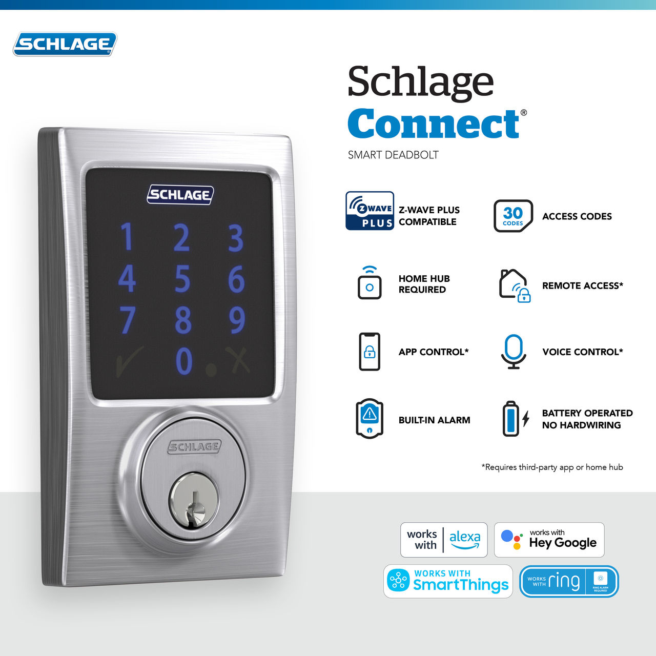 Schlage Connect™ Smart Deadbolt, Z-Wave Plus