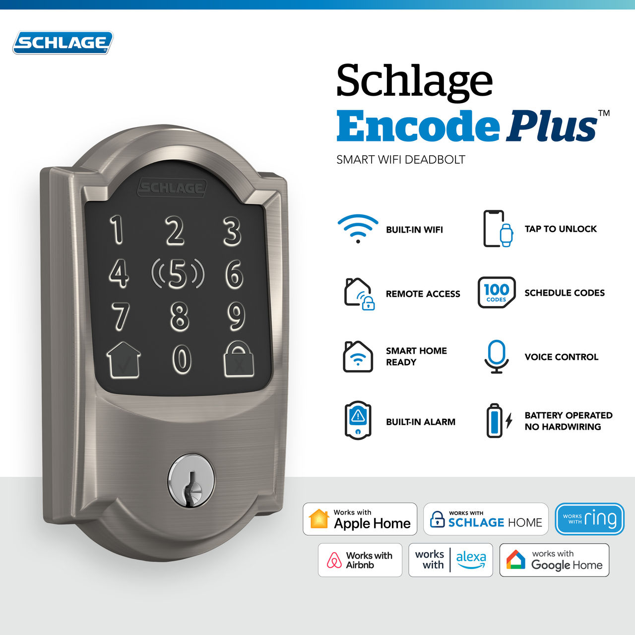 Schlage Encode Plus™ Smart WiFi Deadbolt