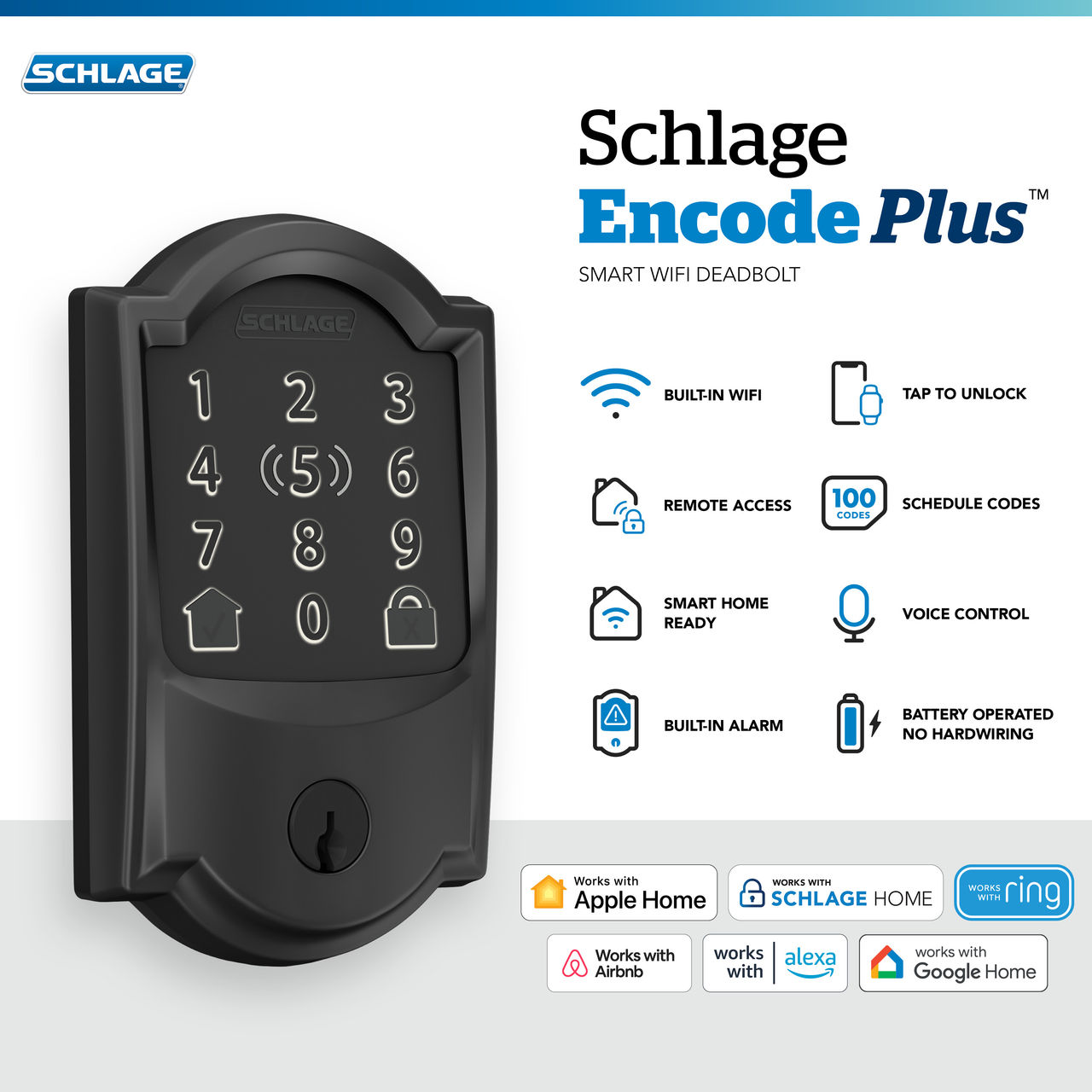 Schlage Encode Plus™ Smart WiFi Deadbolt