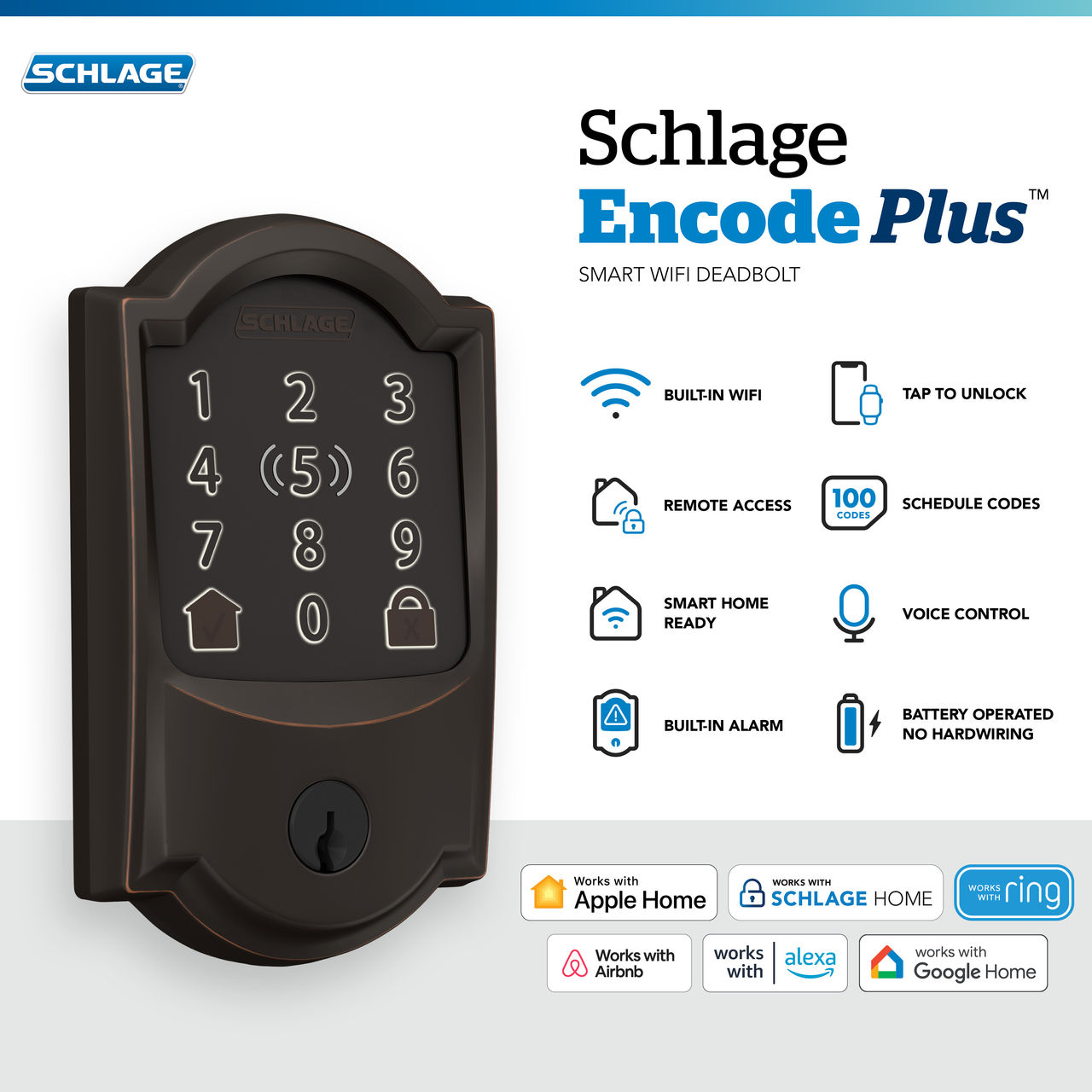 Schlage Encode Plus™ Smart WiFi Deadbolt