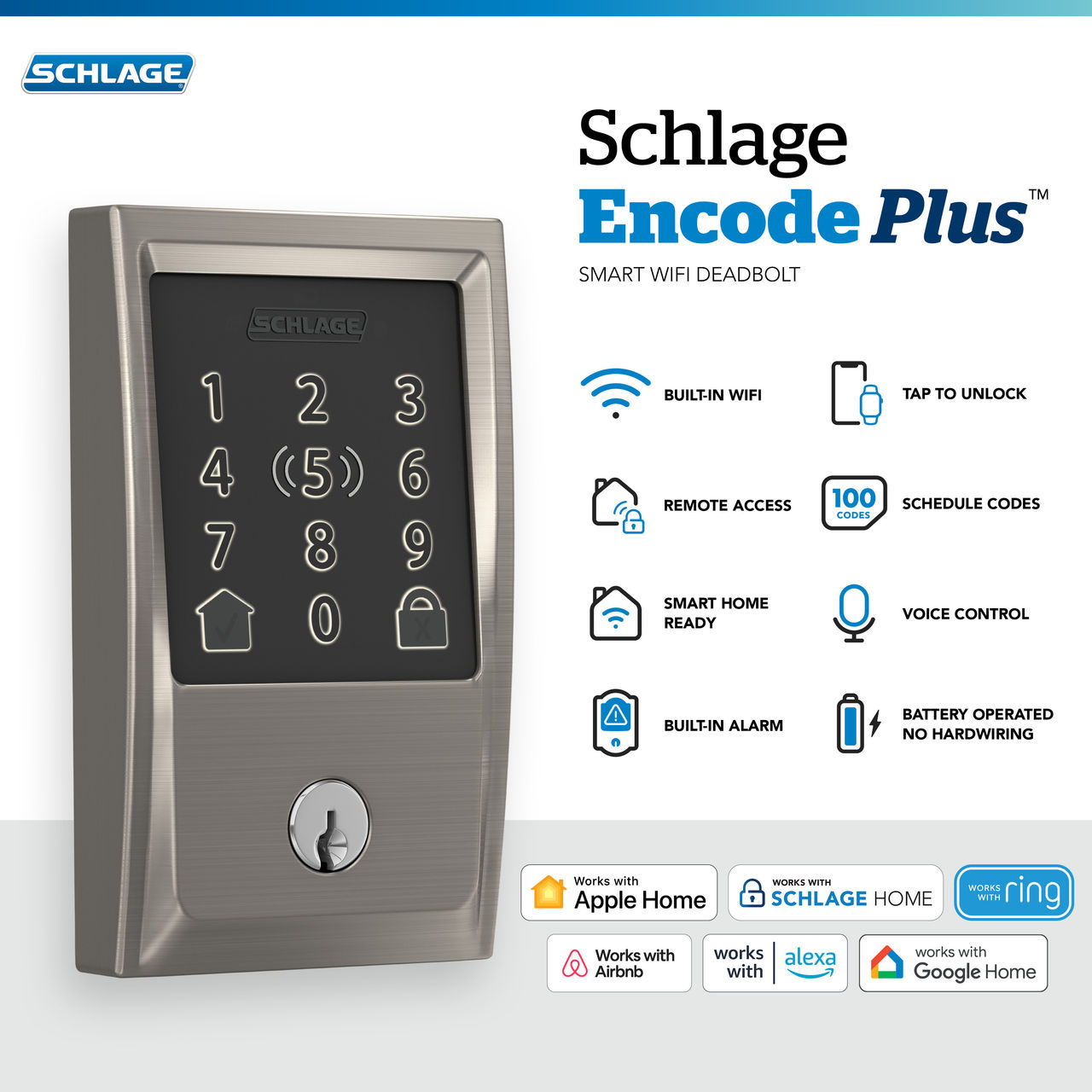 Schlage Encode Plus™ Smart WiFi Deadbolt