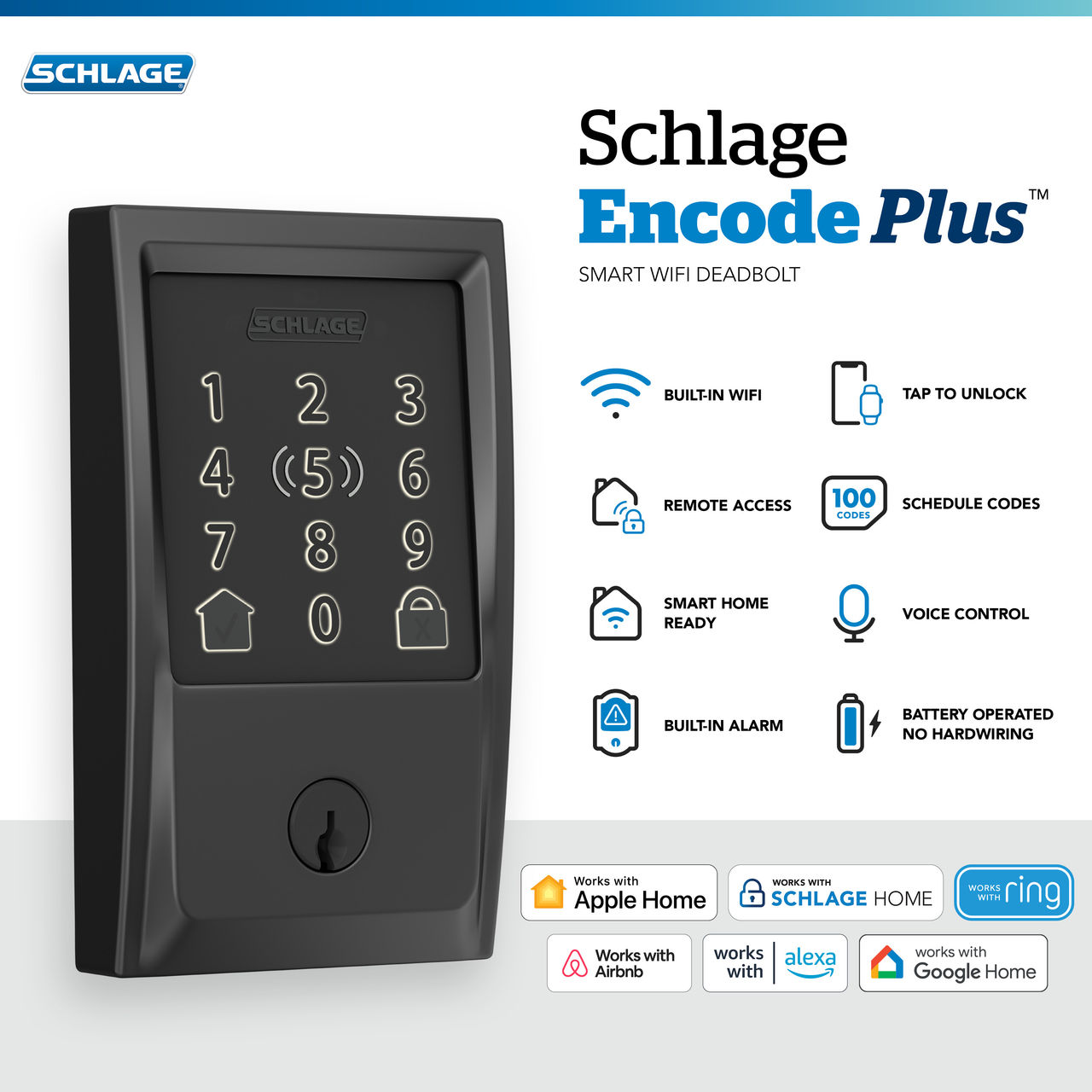 Schlage Encode Plus™ Smart WiFi Deadbolt