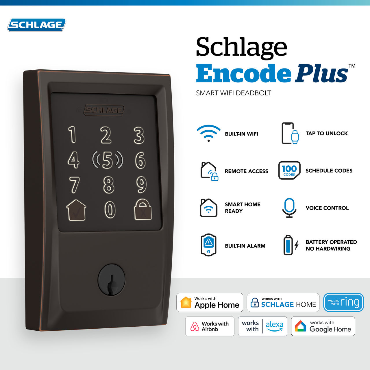 Schlage Encode Plus™ Smart WiFi Deadbolt