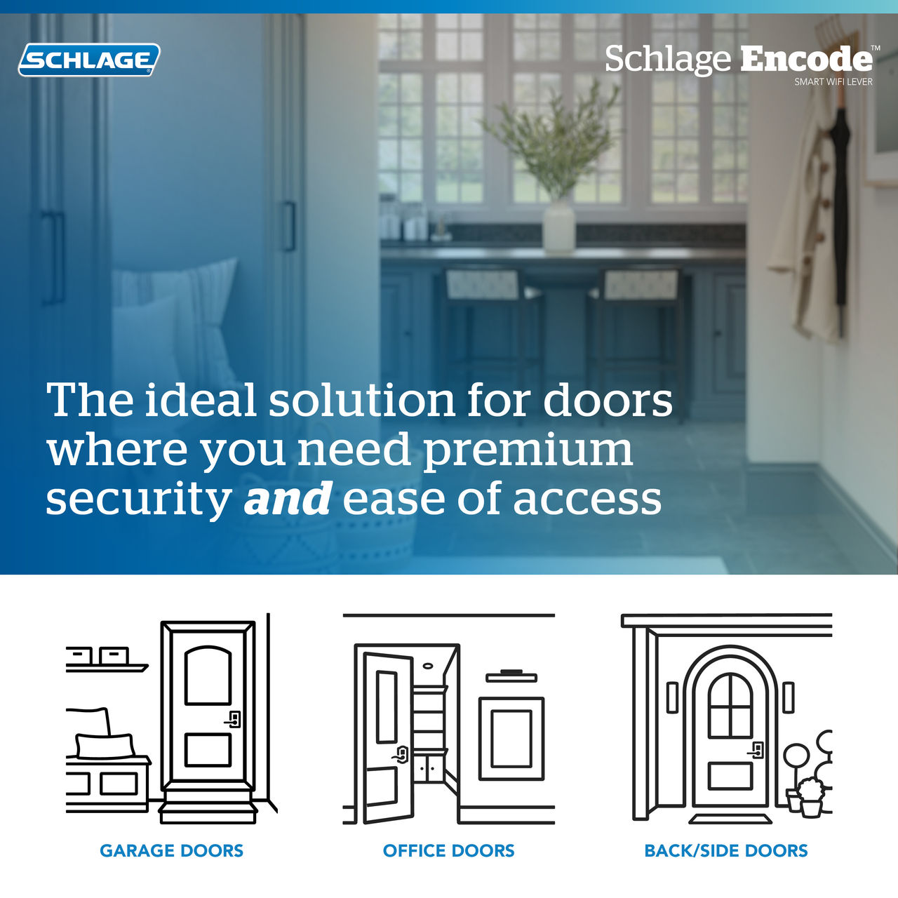 Schlage Encode™ Smart WiFi Lever with Accent Lever
