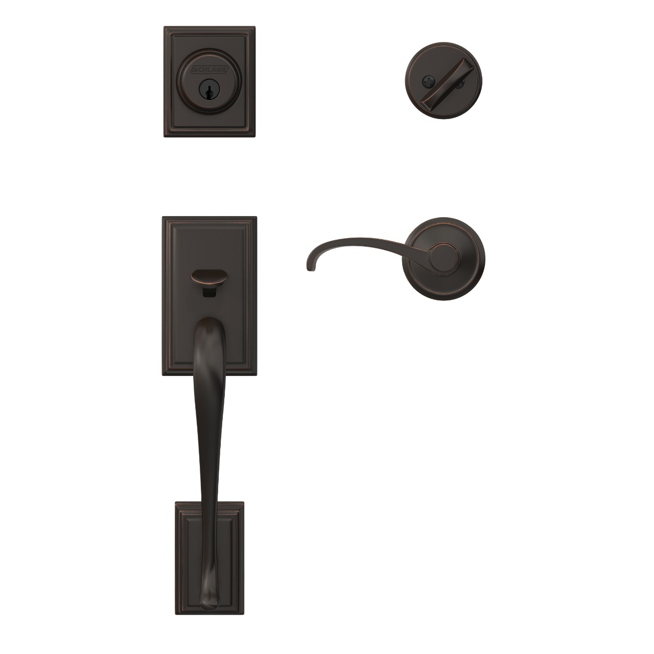 Custom Single Cylinder Handleset and Whitney Lever with Alden Trim