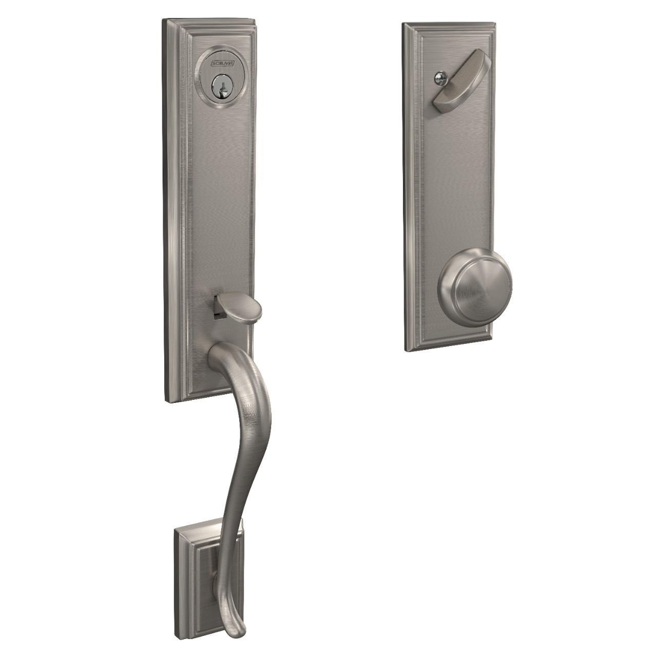 Custom 3/4 Trim Single Cylinder Handleset and Andover Knob with Addison Trim