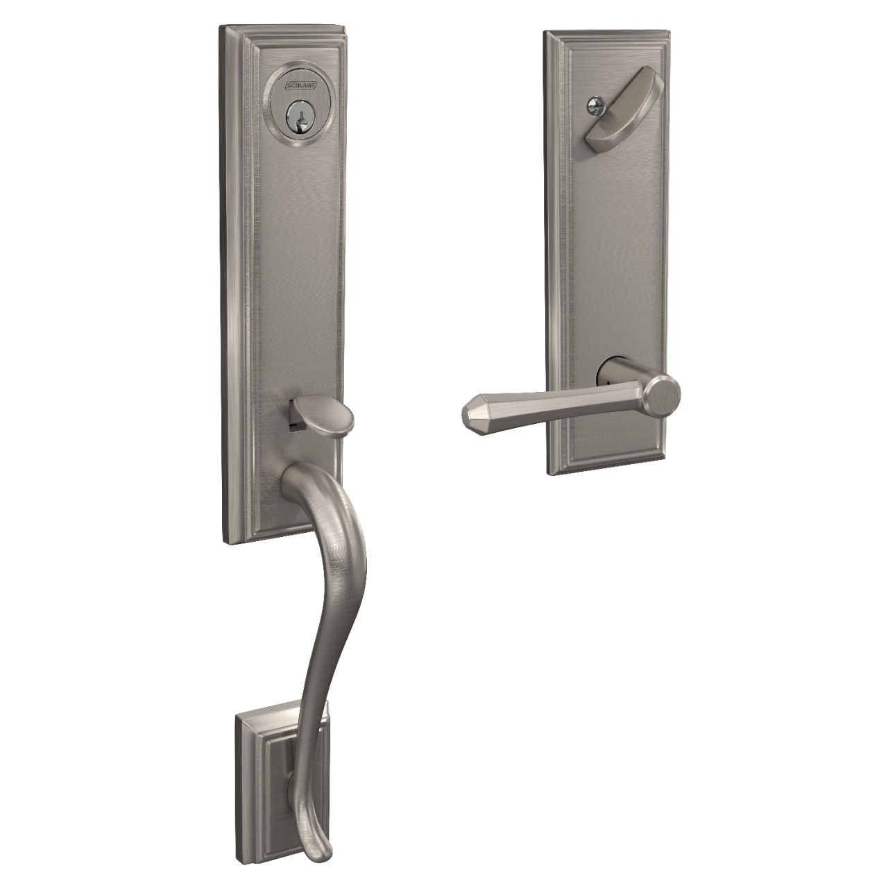 Custom 3/4 Trim Single Cylinder Handleset and Dempsey Lever with Addison Trim