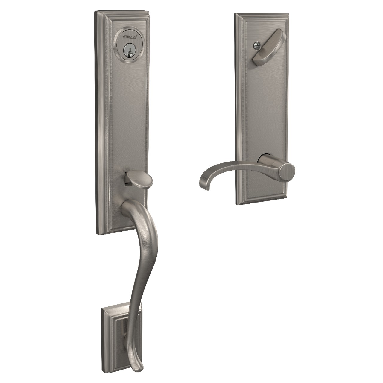 Custom 3/4 Trim Single Cylinder Handleset and Whitney Lever with Addison Trim
