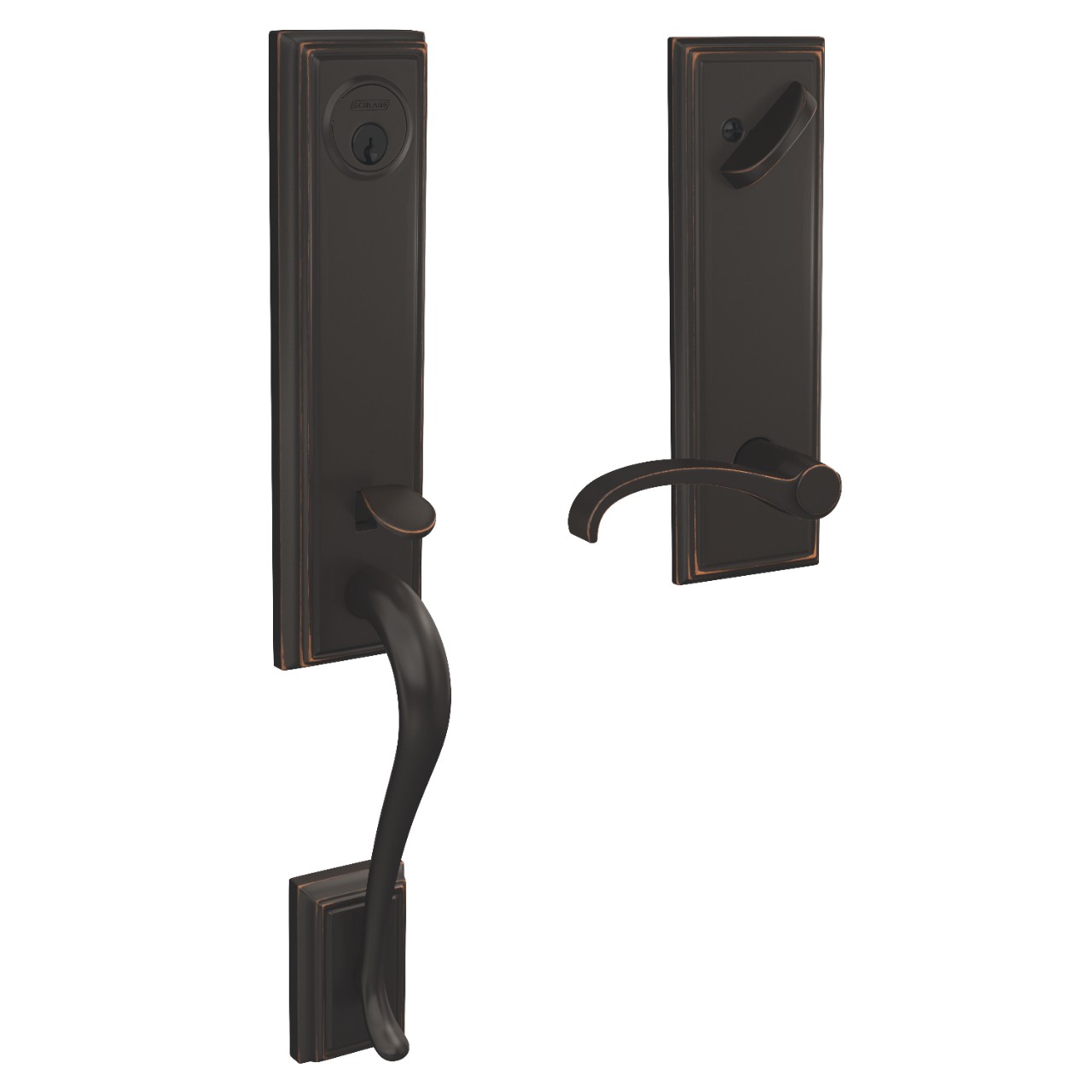 Custom 3/4 Trim Single Cylinder Handleset and Whitney Lever with Addison Trim