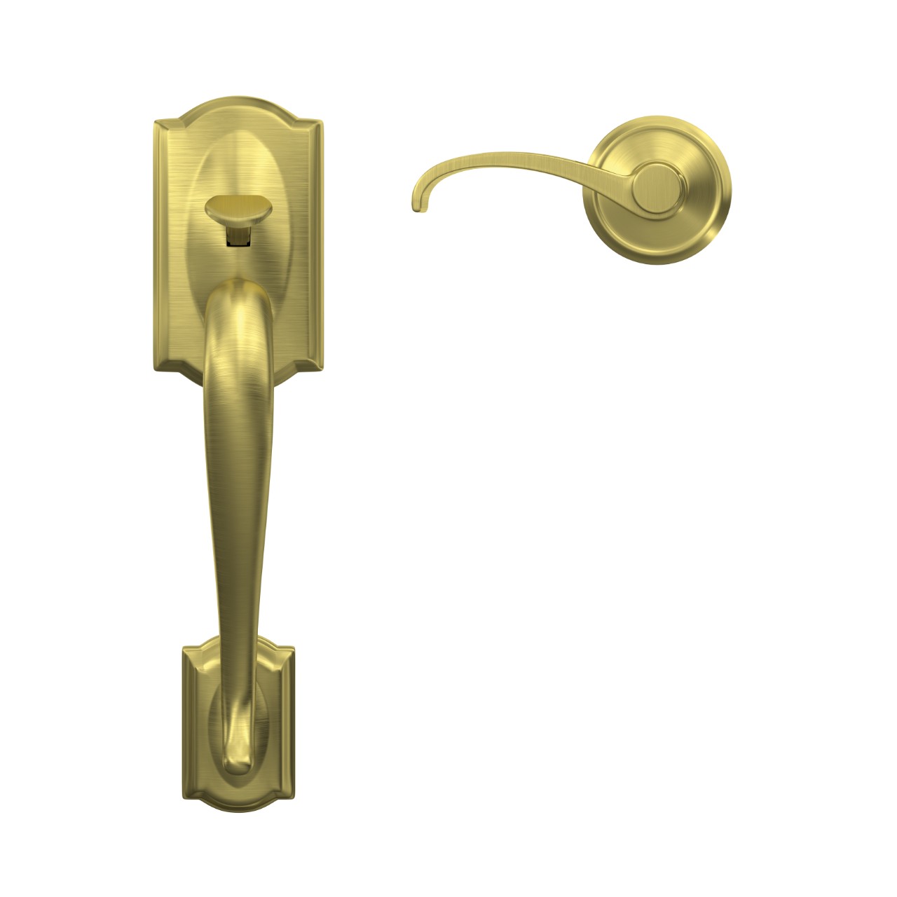 Custom Front Entry Handle and Whitney Lever with Alden Trim