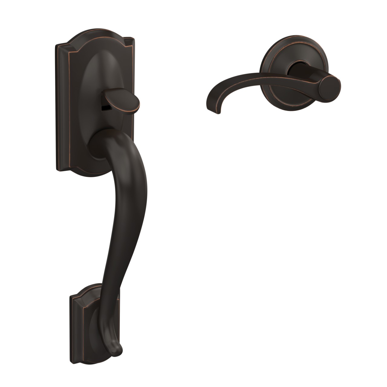 Custom Front Entry Handle and Whitney Lever with Alden Trim