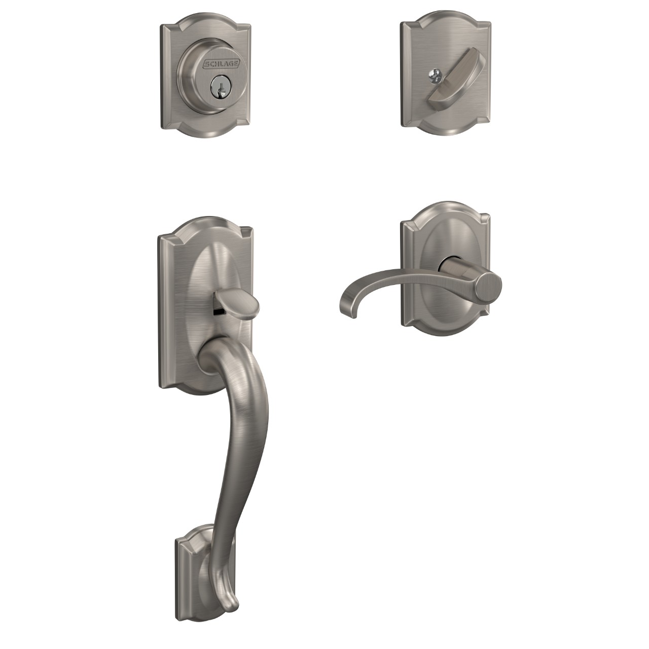 Custom Single Cylinder Handleset and Whitney Lever with Camelot Trim