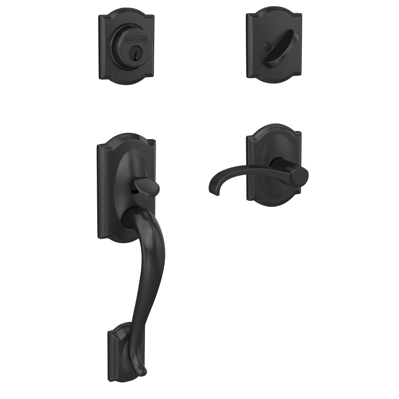 Custom Single Cylinder Handleset and Whitney Lever with Camelot Trim