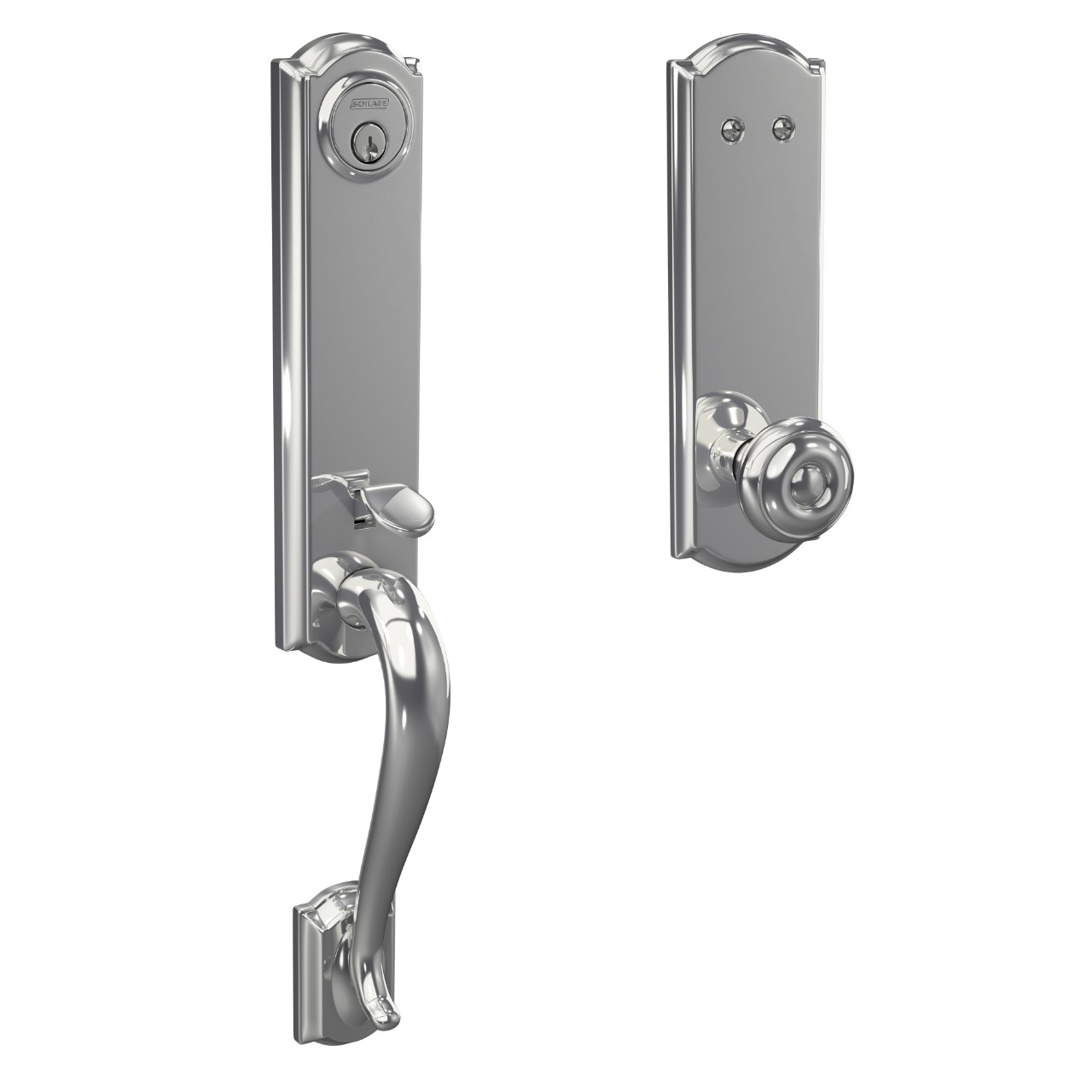 Custom 3/4 trim Inactive Handleset and Georgian Knob with Camelot Trim
