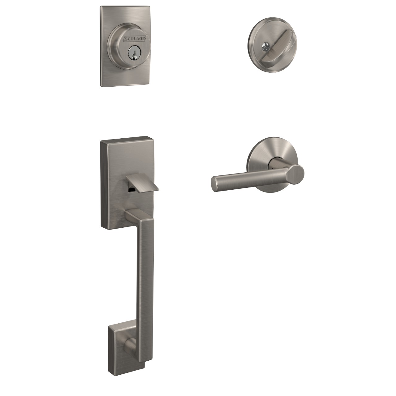 Custom Single Cylinder Handleset and Broadway Lever with Kinsler Trim