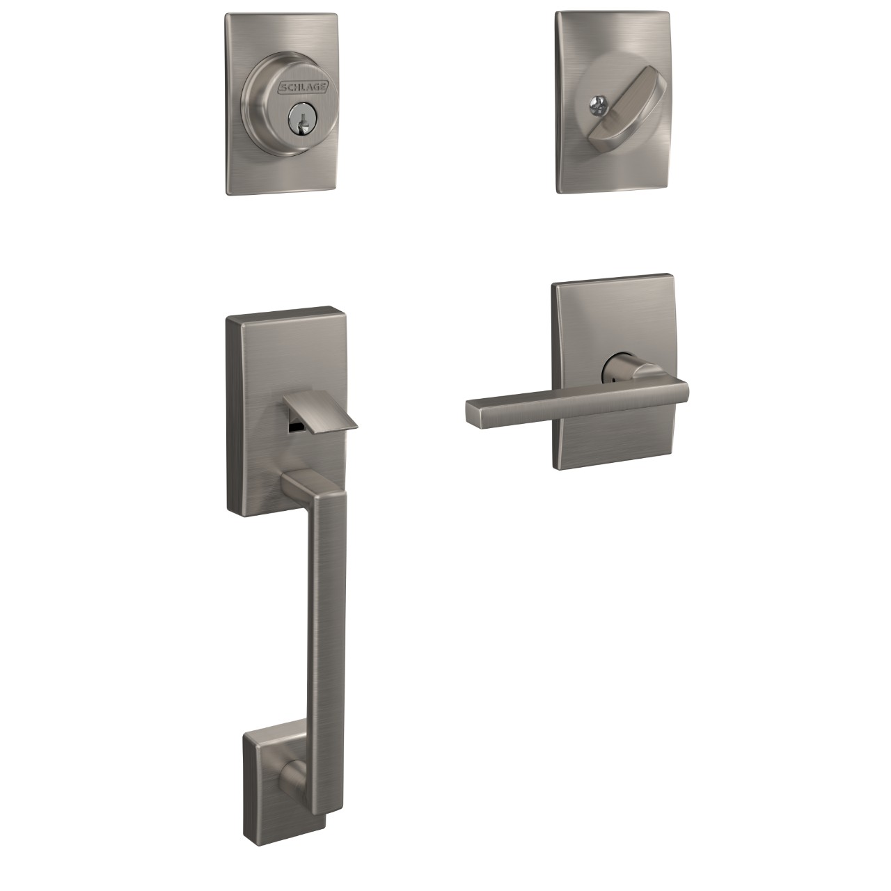 Custom Single Cylinder Handleset and Latitude Lever with Century Trim